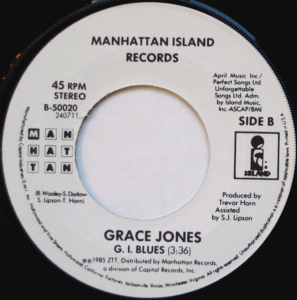 Grace Jones : Slave To The Rhythm (7")