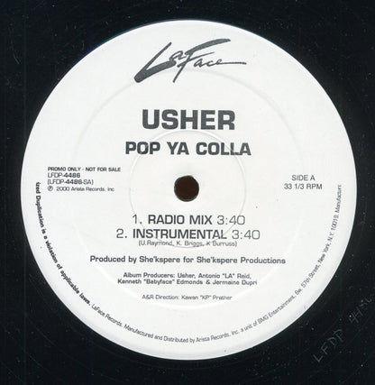 Usher : Pop Ya Colla (12", Single, Promo)