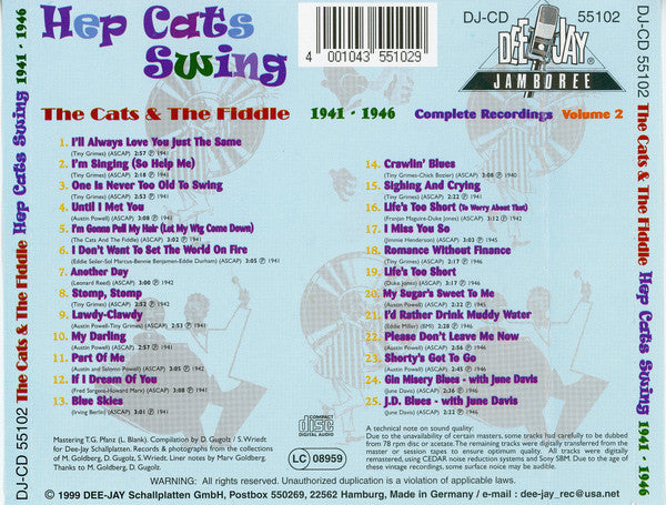 The Cats And The Fiddle : Hep Cats Swing 1941-1946 Complete Recordings Volume 2 (CD, Comp, RE)