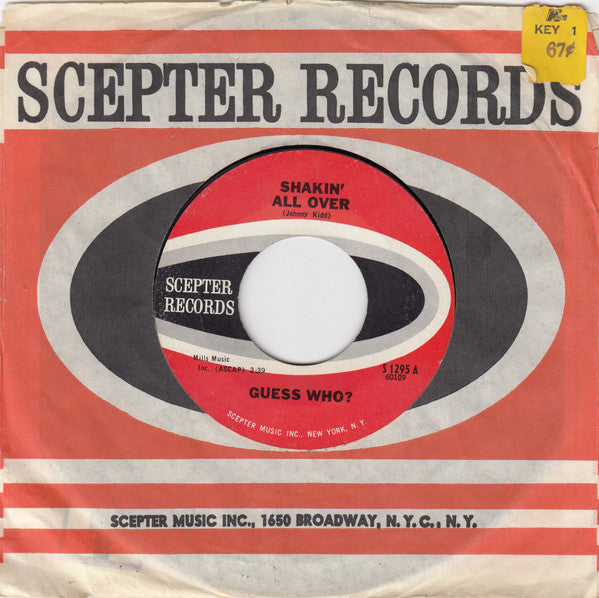 The Guess Who : Shakin' All Over / Till We Kissed (7", Styrene)
