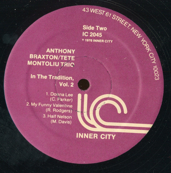Anthony Braxton : In The Tradition Volume 2 (LP, RE)