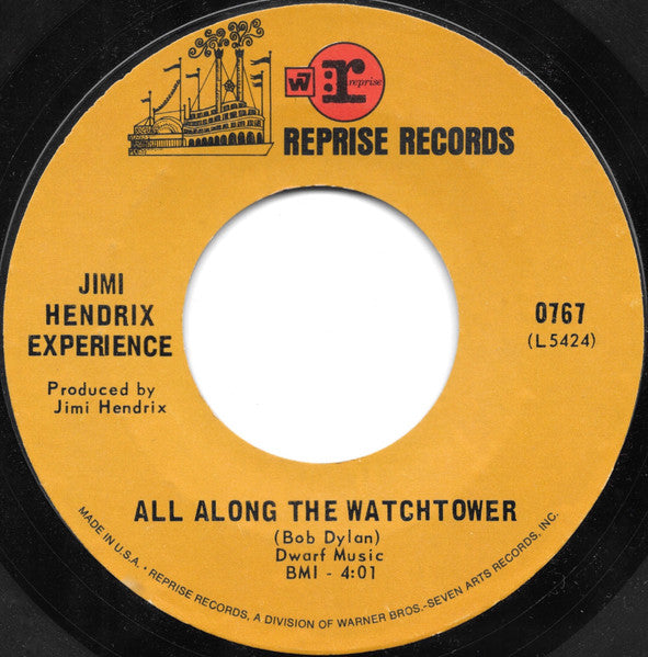 The Jimi Hendrix Experience : All Along The Watchtower / Burning Of The Midnight Lamp (7", Single, Mono, Styrene, Ter)