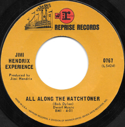The Jimi Hendrix Experience : All Along The Watchtower / Burning Of The Midnight Lamp (7", Single, Mono, Styrene, Ter)