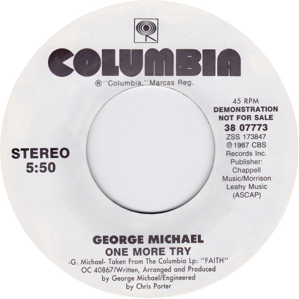 George Michael : One More Try (7", Single, Promo, Styrene)
