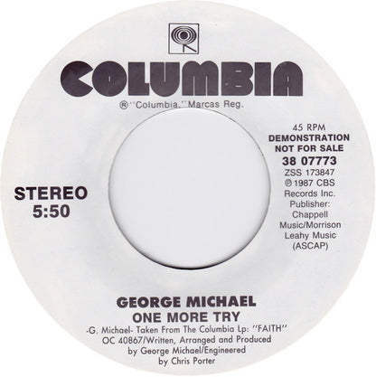 George Michael : One More Try (7", Single, Promo, Styrene)
