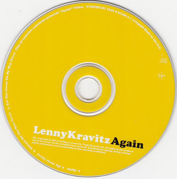 Lenny Kravitz : Again (CD, Single, Enh)