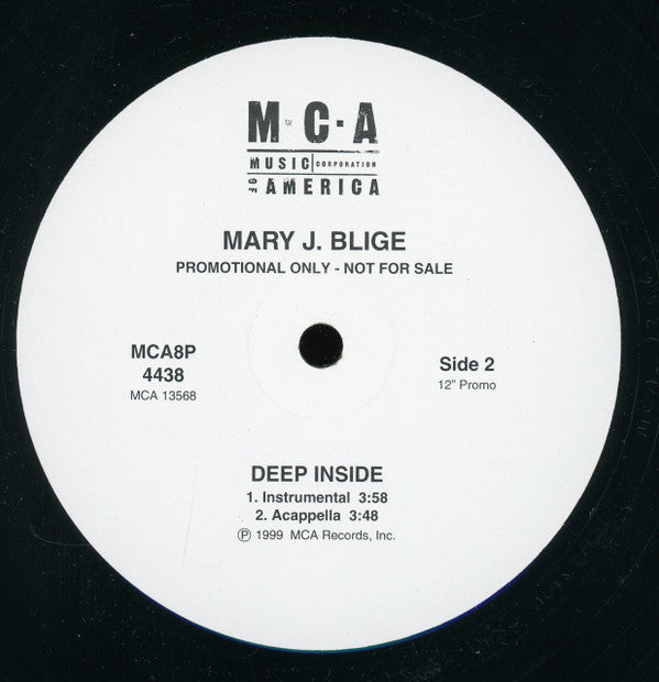 Mary J. Blige : Deep Inside (12", Single, Promo)