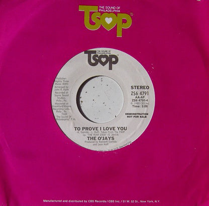 The O'Jays : Once Is Not Enough / To Prove I Love You (7", Single, Promo, Styrene)