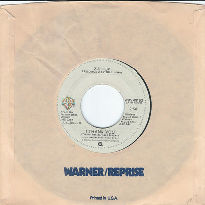 ZZ Top : I Thank You (7", Single, Jac)