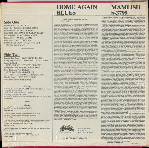 Various : Home Again Blues (Really The Post War Blues) (LP, Comp)