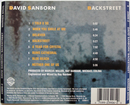 David Sanborn : Backstreet (CD, Album, RE)