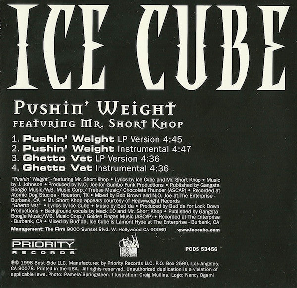 Ice Cube : Pushin' Weight (CD, Single)