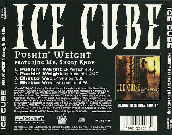 Ice Cube : Pushin' Weight (CD, Single)