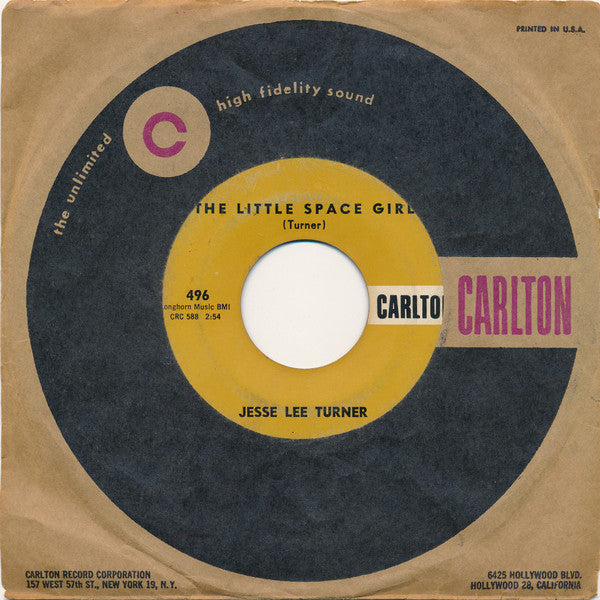 Jesse Lee Turner : The Little Space Girl / Shake, Baby, Shake (7", Single, Sou)