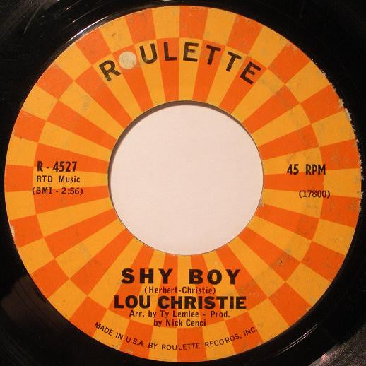 Lou Christie : Shy Boy (7", Single, Styrene)