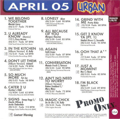 Various : Promo Only Urban Radio: April 2005 (CD, Comp)