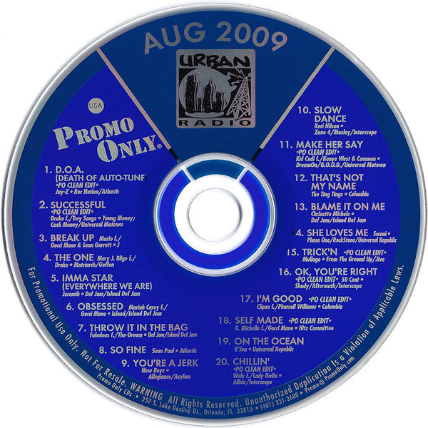 Various : Promo Only Urban Radio: August 2009 (CD, Comp)