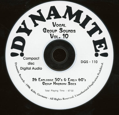 Various : Dynamite Vocal Group Sounds Vol. 10 : 26 Explosive Group Harmony Sides! (CD, Comp)