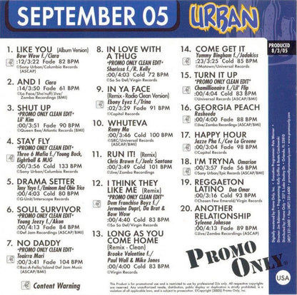 Various : Promo Only Urban Radio: September 2005 (CD, Comp)