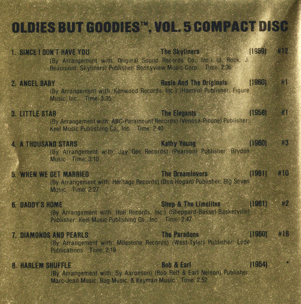 Various : Oldies But Goodies - Vol. 5 (CD, Comp)