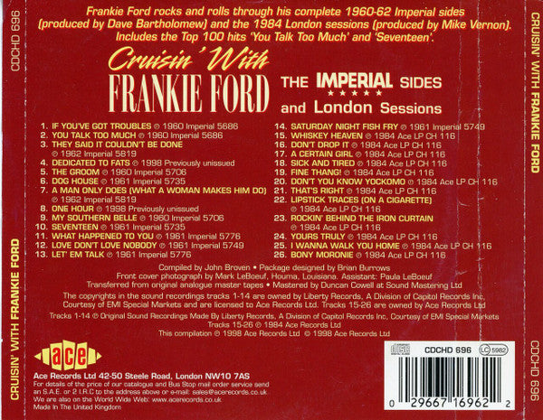 Frankie Ford : Cruisin' With Frankie Ford (CD, Comp, RM)
