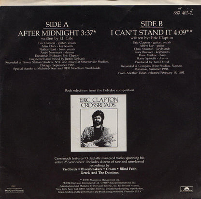 Eric Clapton : After Midnight (7", Single)