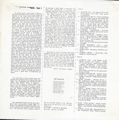 Various : Old Time Southern Dance Music : The String Bands Vol 1 (LP, Comp, RE)