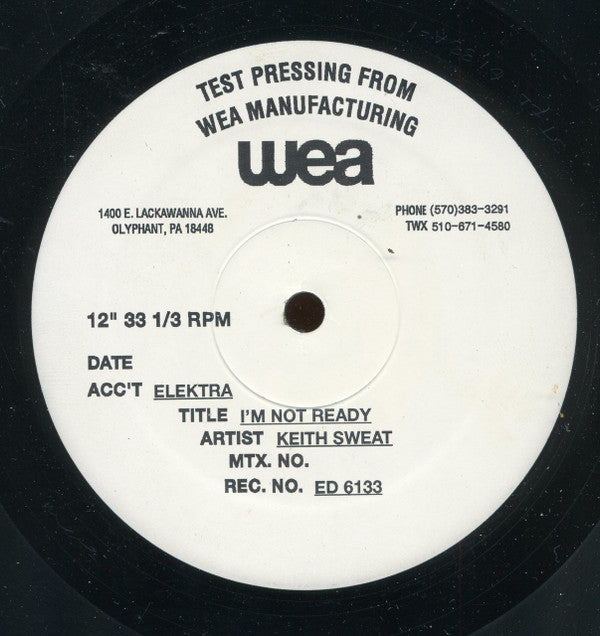 Keith Sweat : I'm Not Ready (12", TP)