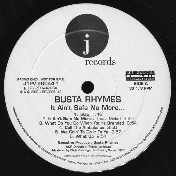 Busta Rhymes : It Ain't Safe No More... (2xLP, Album, Promo, Cle)