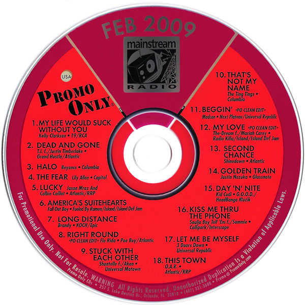 Various : Promo Only Mainstream Radio: February 2009 (CD, Comp, Promo)