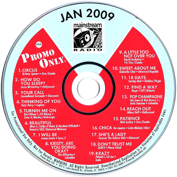 Various : Promo Only Mainstream Radio: January 09 (CD, Comp, Promo)