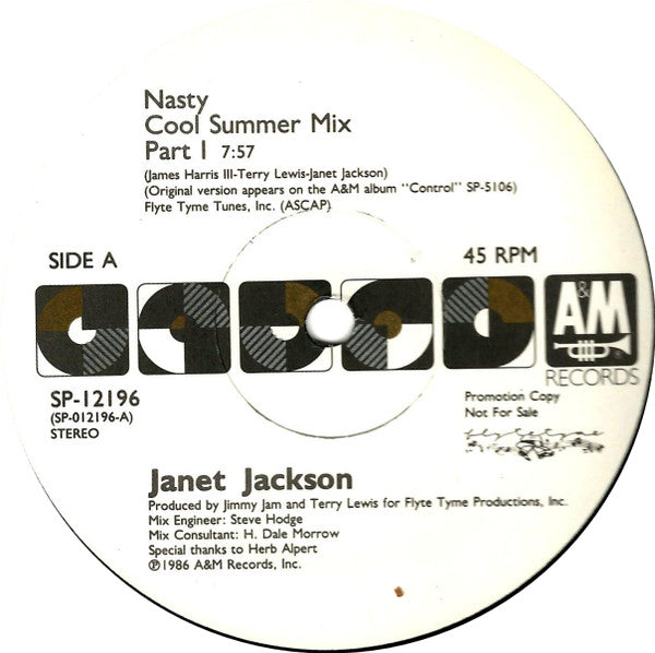 Janet Jackson : Nasty (12", Promo)