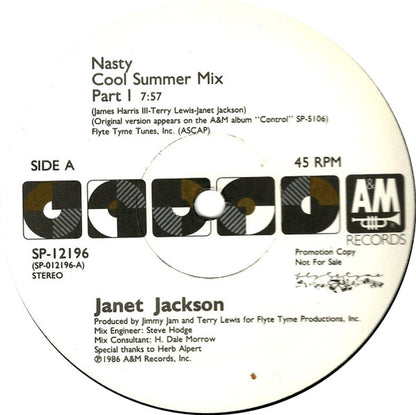 Janet Jackson : Nasty (12", Promo)