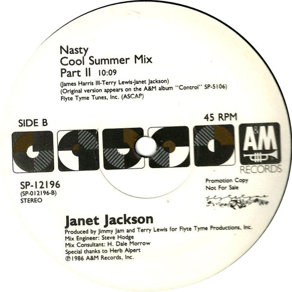 Janet Jackson : Nasty (12", Promo)