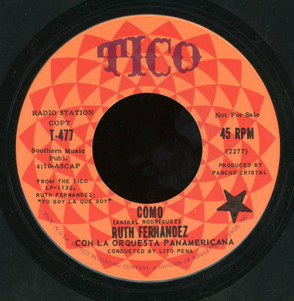 Ruth Fernandez Con La Orquesta Panamericana : Como / Nangoba (7", Promo)
