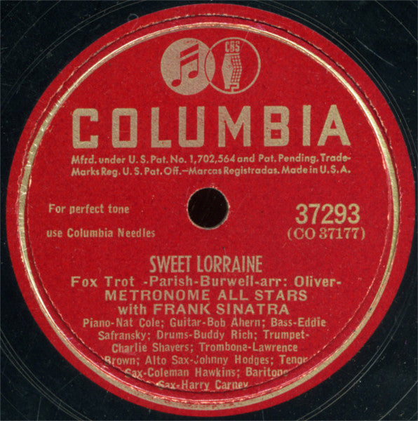 Metronome All Stars With Frank Sinatra / Metronome All Stars With June Christy And Nat King Cole : Sweet Lorraine / Nat Meets June (Shellac, 10")