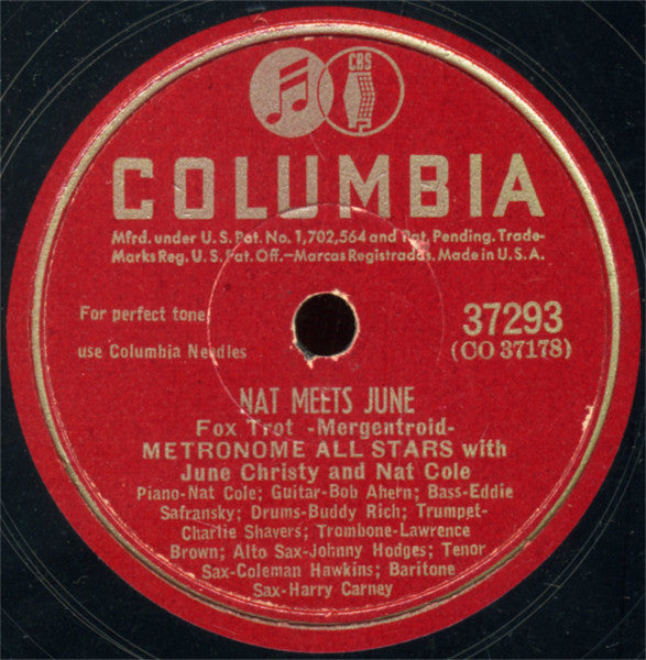 Metronome All Stars With Frank Sinatra / Metronome All Stars With June Christy And Nat King Cole : Sweet Lorraine / Nat Meets June (Shellac, 10")