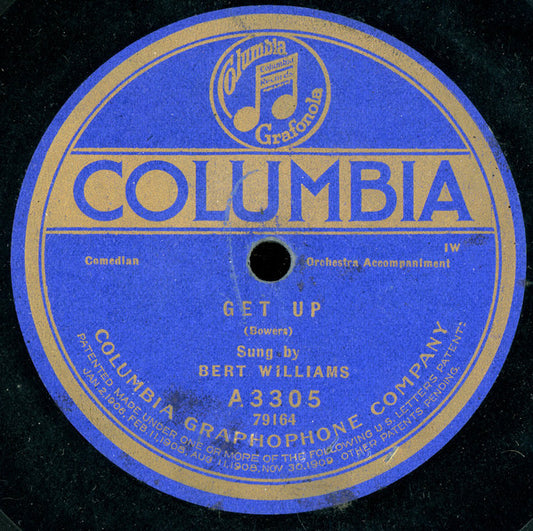 Bert Williams : Get Up / I Want To Know Where Tosti Went (Shellac, 10")