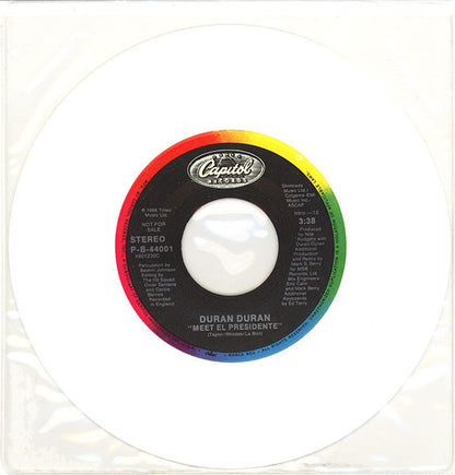 Duran Duran : Meet El Presidente (7", Promo, Whi)