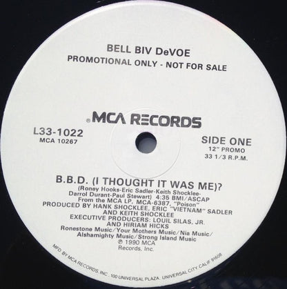 Bell Biv Devoe : B.B.D. (I Thought It Was Me)? (12", Single, Promo)