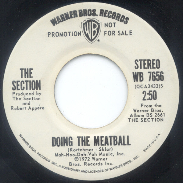The Section : Doing The Meatball (7", Mono, Promo)