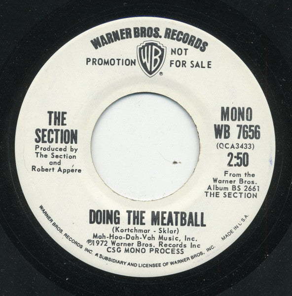The Section : Doing The Meatball (7", Mono, Promo)
