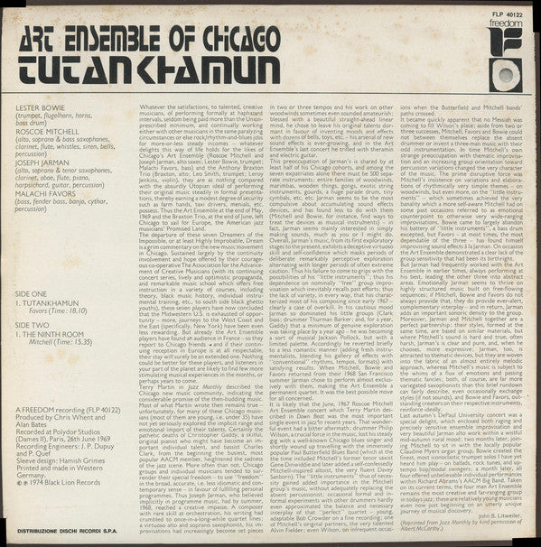 The Art Ensemble Of Chicago : Tutankhamun (LP, Album)