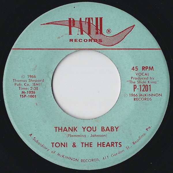 Toni & The Harts : Thank You Baby / Stay In School (7")