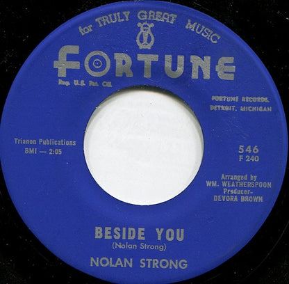 Nolan Strong : Mind Over Matter (I'm Gonna Make You Mine) / Beside You (7", Blu)