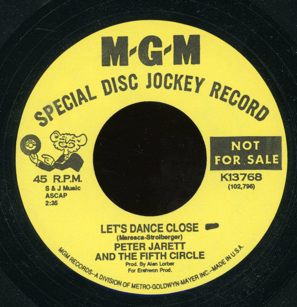 Peter Jarett And The Fifth Circle, Jimmy Curtiss And The Regents (2) : Let's Dance Close (7", Promo, Unofficial)