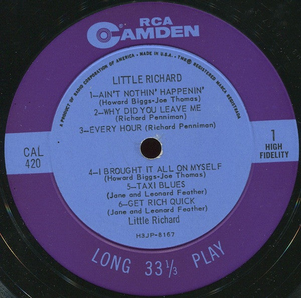 Little Richard And Buck Ram And His Rock'n Ram Orchestra : Little Richard (LP, Album, Comp)