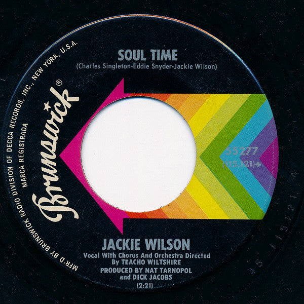 Jackie Wilson : Danny Boy / Soul Time (7", Single, ✤Gl)