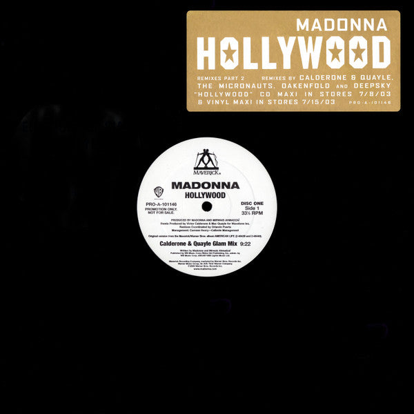 Madonna : Hollywood (Remixes Part 2) (2x12", Promo)