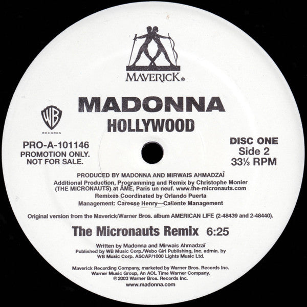 Madonna : Hollywood (Remixes Part 2) (2x12", Promo)